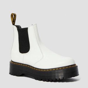 White doc marten quad Chelsea boots